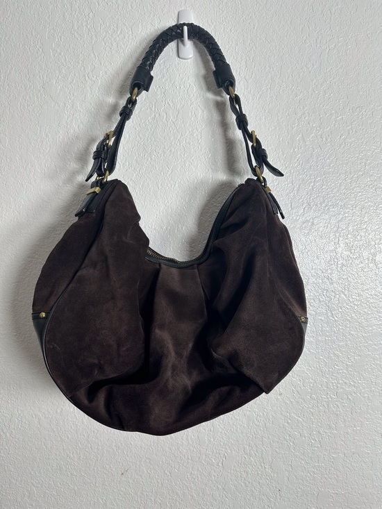 Banana Republic Handbags - Banana Republic Suede Leather Hobo Handbag with Braided Leather Strap